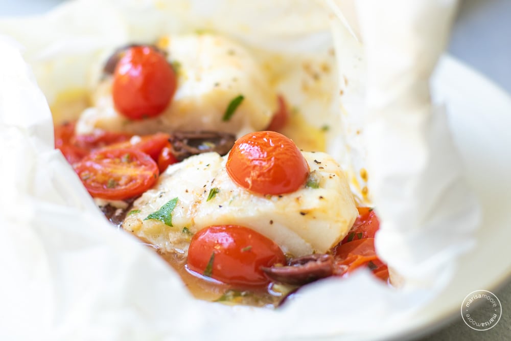 mediterranean cod in parchment