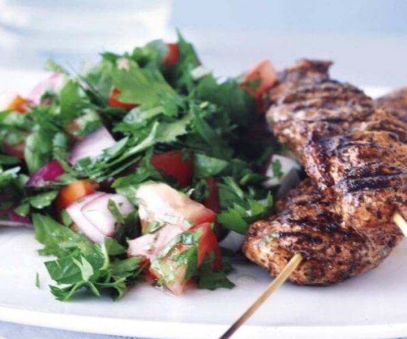 sumac and paprika spiced chicken with herb salad